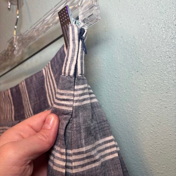 Comme Toi Anthropologie Striped Pleated Midi Skirt Pockets Lined Size Medium - Picture 3 of 9